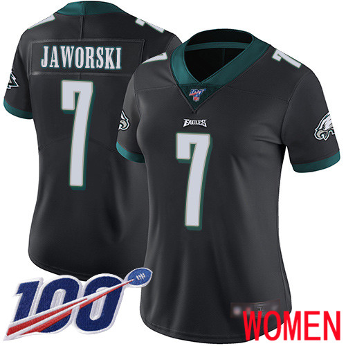 Women Philadelphia Eagles 7 Ron Jaworski Black Alternate Vapor Untouchable NFL Jersey Limited Player